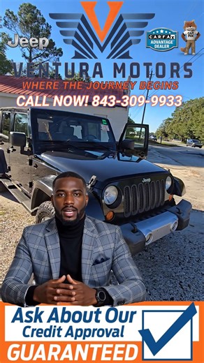 “Yo yo, it’s your boy Raysun with Ventura Motors right here in Hartsville, South Carolina! Ayy listen up, I got somethin’ special for all my Jeep lovers out there — an Extra Clean 2008 Jeep Wrangler Unlimited Sahara! This one’s built tough, lookin’ sharp, and ready for whatever road — or dirt trail — you wanna throw at it. Top down, doors off — yeah, it’s that kind of fun! And like always, you already know how we roll — Guaranteed Credit Approval no matter what, with down payments startin’ at ju