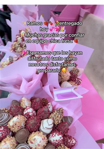 🌸🍓 Ramos entregados el día de hoy 🍓🌸 Muchas gracias por confiar en Chica Fresa para sorprender a esa personita especial 💖 Cada ramo fue preparado con muchísimo amor, dedicación y cuidado en cada detalle ✨ Esperamos de corazón que les haya encantado y que hayan regalado una sonrisa inolvidable 🥹💕 Gracias por permitirnos ser parte de sus momentos especiales 🍓 Dios les multiplique todo ese cariño que comparten 💖✨ 🫂 ✨Feliz día de San Valentín 💌❤️ Pedidos al (514) 619-5964 como mínimo 1 dí