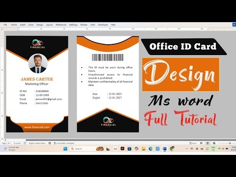 How to Design a Professional Office ID Card in MS Word | Easy & Quick!#design #idcards