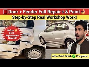 How to Repair Car Door & Fender Dent 🔧 | Full Body Repair & Paint | Ali Auto Workshop Honda city
