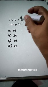 827K views · 2.4K reactions | When you count from 1 to 100, how many 4 's will come your way? #easymath #CSE #review #learning #challenge #practice | Math Fannatics | Facebook