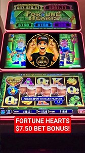 🟥 FORTUNE HEARTS $7.50 BET BONUS! HOW DID IT PAY OFF? 🟥SUBSCRIBE TODAY FOR MORE SLOTS/POKIES VIDEOS!