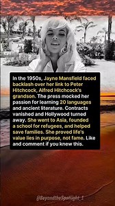 HOLLYWOOD DESTROYED HER CAREER BUT SHE BUILT A SCHOOL FOR REFUGEES. Jayne Mansfield #story