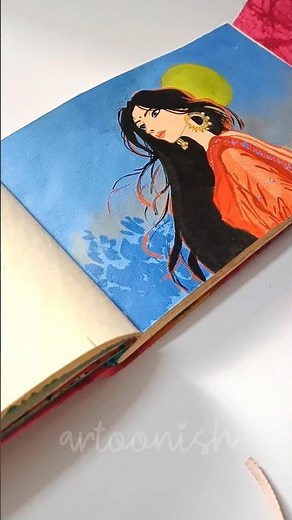✨Acrylic Painting of Aesthetic Indian Woman 🌙 | Dreamy Moonlight Portrait | Easy Canvas Art #art