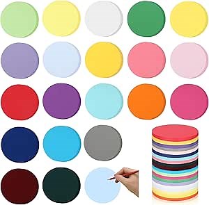 Honoson 1000 Pcs Round Cutouts Paper 3.9 Inch Circles Assorted Color Cut Outs Round Shaped Die Cuts Paper for DIY Craft Projects Back to School Classroom Bulletin Board Decor