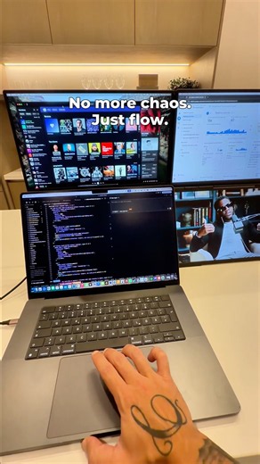 Content creator setup with four screens #creator