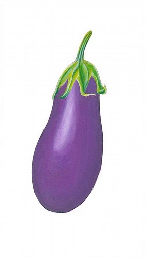ナスの描き方🍆 #アクリル絵の具 #illustration #イラスト #イラストメイキング