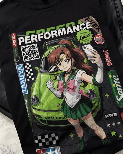 Sailor Jupiter Porsche Performance T-shirt | Sailor Moon JDM Anime Magazine Tee - Etsy
