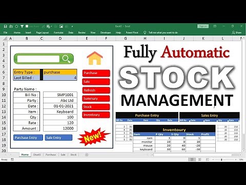 Stock [ Inventory ] Management in Excel - Stock Maintain in Excel ( Hindi ) - Stock Register