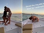 Hilarious moment boyfriend proposes on a boat after ring fumbles into water