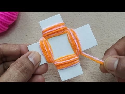 Super easy 3 Beautiful Woolen Yarn Flower making ideas with Paper | Easy Sewing Hack