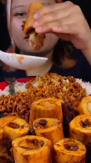 37K views · 852 reactions | Eating Spicy Noodles & Buff Bone Marrow Challenge  #mukbangpari #eatingshow #asmr #noodles #fblifestyle | Mukbang Pari | Facebook