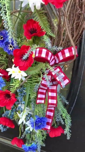 Divided Grapevine Patriotic Door Wreath Idea Have you ever made your own grapevine wreaths? I