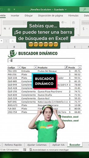 Esto es impresionante🤯 Buscador dinámico en #excel 🤩 #aprendeentiktok #fyp #fypシ #exceltips #exceltrucos #trucos #trucosrapidos #microsoft #tuto #tutorial #aprenderexcel #filtrar#HavaianasLivreDeCliches