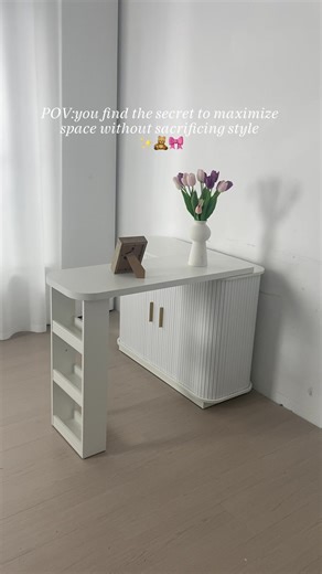 POV:you find the secret to maximize space without sacrificing style #tiktokshopholidayhaul #vanity #desk #makeup #storage