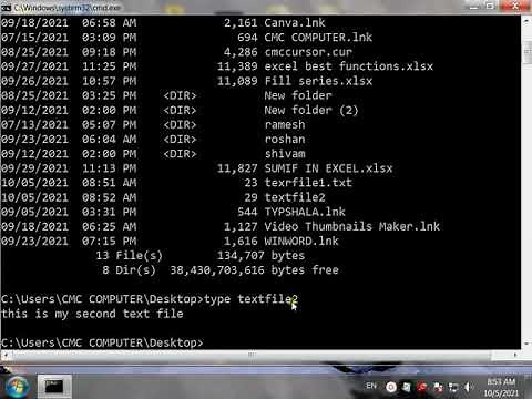 Create and Display Text File Using ECHO and Copy Con Command ||Create Text File in Notepad Using CMD