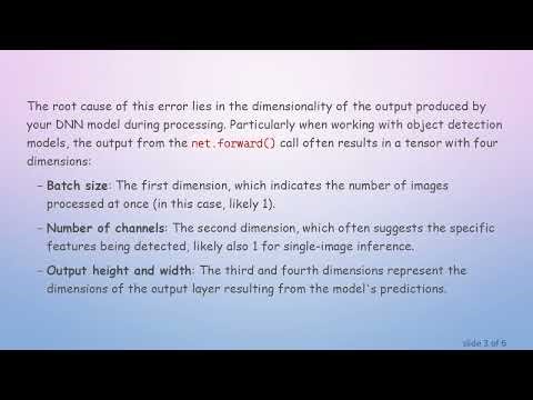 Resolving the (-215:Assertion failed) m.dims = 2 Error in OpenCV DNN