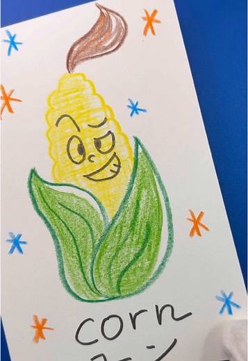 とうもろこしの描き方を簡単に紹介✨
