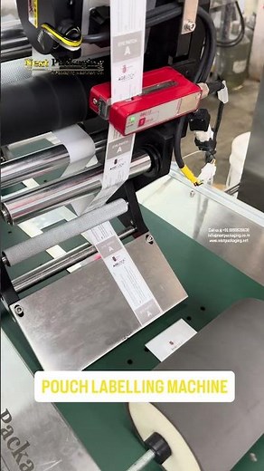 Automatic pouch labeling machine | friction feeder with pouch labeling machine