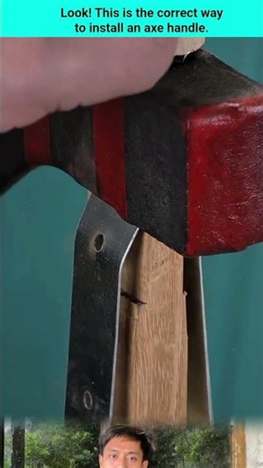 Look! This is the correct way to install an axe handle.