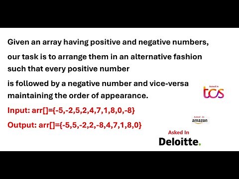 Rearrange an array with positive and negative numbers in alternative order while maintain sequence-1
