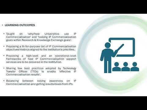 2.5hr Course: Devising an Institutional IP Commercialisation Strategy