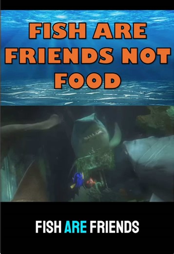 Fish are friends…. AND FOOD! #nemo #justkeepswimming #fisharefriendsnotfood #findingnemo #sharks