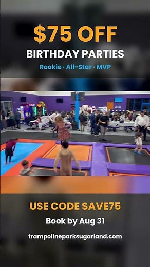 🎉 Save $75 on your child's birthday party at Altitude Trampoline Park – Sugar Land! 🤸