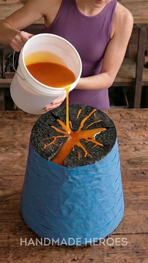 How did she turn a tree into a lava table?? 😳🌋