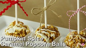 168K views · 99 reactions | Looking for a crazy good popcorn recipe? Here's one that you need to try! Full Recipe >> https://howdoesshe.com/recipe/pumpkin-spice-caramel-popcorn-balls-white-chocolate-drizzle/ | HowDoesShe | Facebook