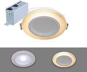 HALO RL Night Light 6 inch Recessed LED Canless Downlight, 1000 Lumens, Selectable 2700K, 3000K, 3500K, 4000K, 5000K CCT with Dim to Warm