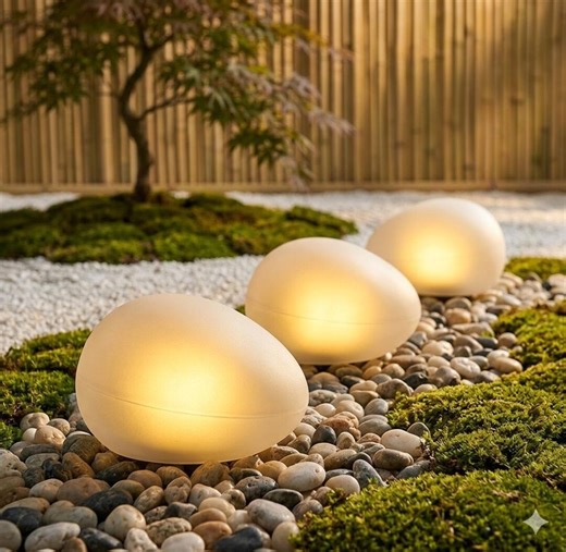 Solar Garden Stone Pebble Lights Set Outdoor Waterproof Warm Glow Lamps - Etsy