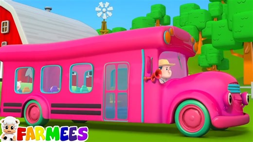 Wheels on the Bus, Bus Cartoon - Kids Cartoon Videos & Nursery Rhymes