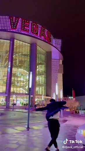 Nighttime Urban Dance Performance in Las Vegas