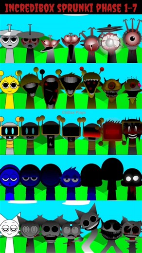 Incredibox Sprunki Phase 1-7 #incredibox #sprunkimod #sprunki #roblox #shorts #gaming #gameplay