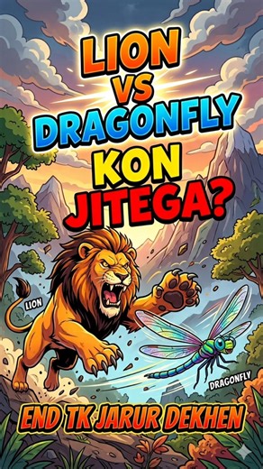 Dragonfly vs lion 🦁kon jitega end tk jarur dekhen #shorts #viral #youtubeshorts #facts #viralvideo