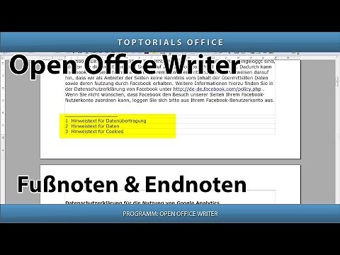 Fußnoten & Endnoten hinzufügen (Open Office Writer)