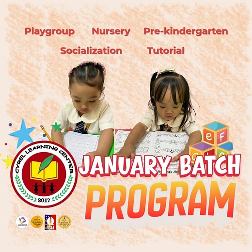 Don't be slow, let your little genius grow! 🌟 Our January Batch Program is waiting for you! We make smart learning playful and recognized excellence easy. Sign up now, before all the slots are filled! #PlayAndLearn #SmartKidsHappyKids #JanuaryEnrollment #CyrelLearningCenter | Cyrel Learning Center