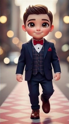 ​Mini Fashion King ✨ The Cutest Mini Model on the Runway! 👑 #AIFashion