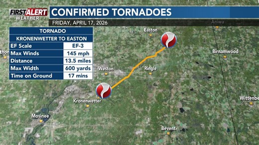 Destructive EF-3 tornado impacts Weston and Ringle in Marathon County, additional tornadoes confirmed across Wisconsin