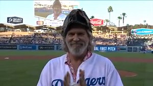 Jeff Bridges' first pitch