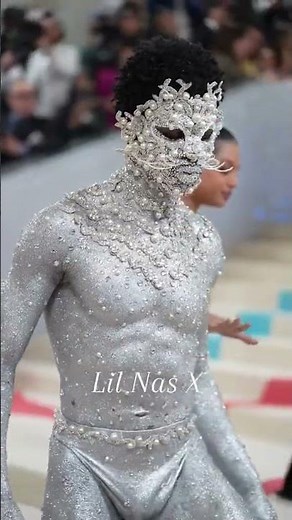 Lil Nas X is nearly naked and covered in crystals on Met Gala 2023 red carpet #shorts | Page Six