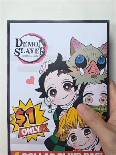 Demon Slayer 1$ Blindbag 귀멸의 칼날 블라인드백 Inosuke #anime #papercraft #asmr #Blindbag #kimetsunoYaiba