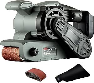 18V Belt Sander Cordless with Dust Bag Electric Sander Tool for Wood with 6 Variable-Speed Control, Hand Sander with Vacuum Dust Collector for Woodworking Metal Working