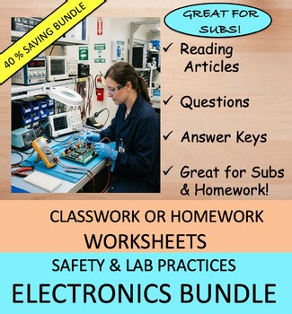 Safety & Lab Practices in Electronics Science Worksheets Growing Bundle
