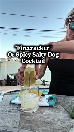 The “Firecracker” is another simple cocktail with Vodka, and fresh squeezed grapefruit. Some jalapeños give it a must needed kick. Perfect on a sunny day by the pool. Add some salt on the rim and you have a “Spicy Salty Dog.” I give it a 7/10, Ash says 8/10. Give this one a try and let us know what you think. Comment with a picture in the comments sipping a cocktail. #bartender #poolside #cocktails #cocktailrecipe #grapefruit