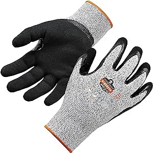 Ergodyne unisex adult Cut Resistant Work Gloves, A3, Surfaces, ANSI A3 Sandy Nitrile Coated Palms for Optimal Grip with Rough Surfaces 13g, Gray, X-Large Pack of 1 US