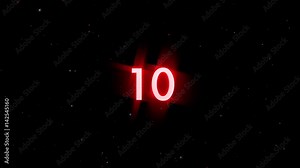 Top 10 Countdown. Cinematic numbers countdown from 10 to 1 motion graphics. 6 seconds each. Best eye catchy opener for rating topic shows like games, movies, music videos, sports or apps reviews.