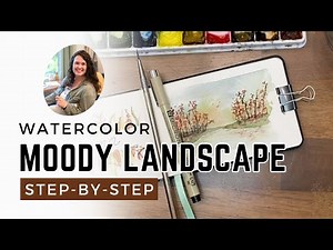 Quick and Easy Fall Landscape in Watercolor - Moody Autumn Painting Tutorial