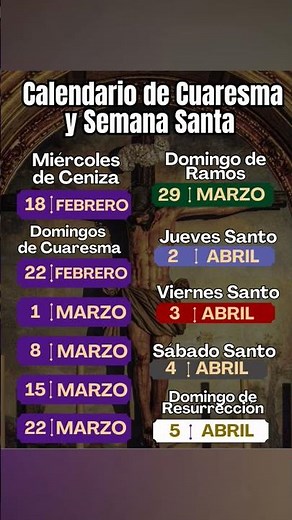 Calendario de Cuaresma y Semana Santa #2026 #semanasanta #catolicos #calendario #viernessanto